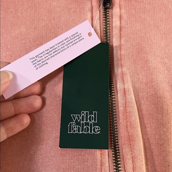 Wild Fable Dusty Rose Cropped Hoodie - Picture 3 of 6